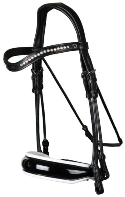 Оголів'я Patent Large Crank Noseband With White Padding від Dyon