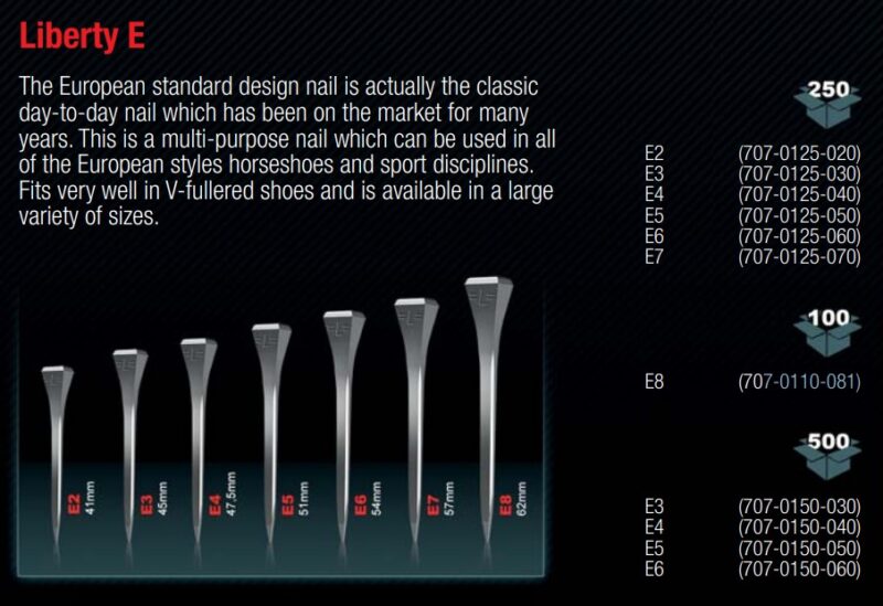 Гвозди для подков E от Liberty