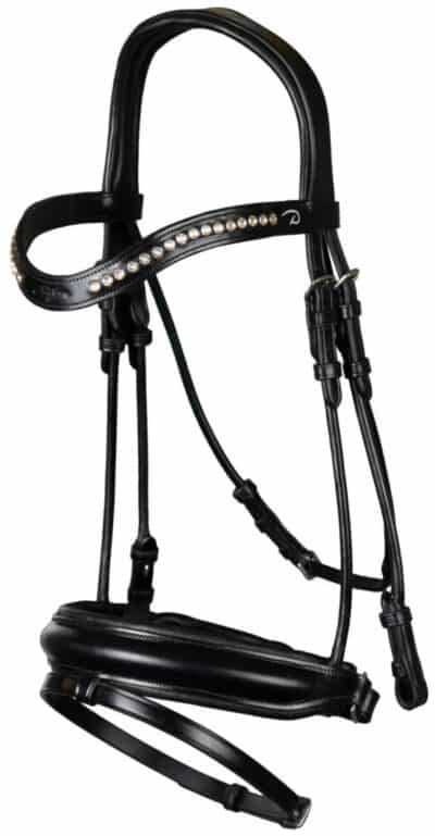 Уздечка с комбинированным капсюлем Matte Medium Crank Noseband With Flash от Dyon